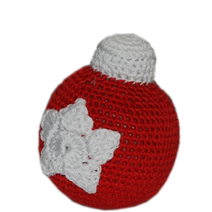 Knit Knacks Christmas Ornament Ball Organic Cotton Small Dog Toy