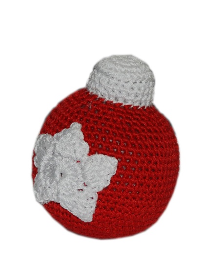 Knit Knacks Christmas Ornament Ball Organic Cotton Small Dog Toy