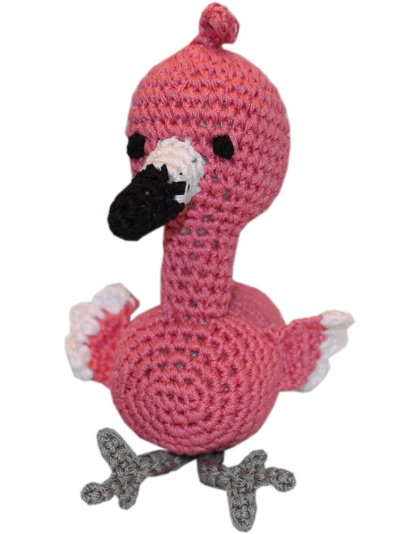 Knit Knacks Fergie the Flamingo Organic Cotton Small Dog Toy