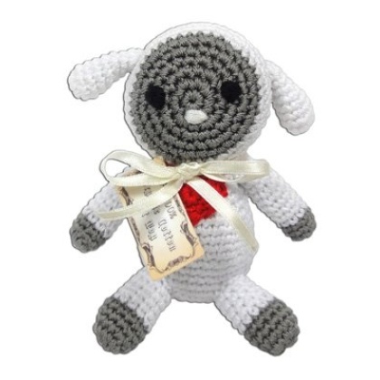 Knit Knacks Fleece the Lamb Organic Cotton Small Dog Toy