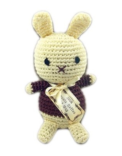 Knit Knacks Foo Foo Bunny Organic Cotton Small Dog Toy