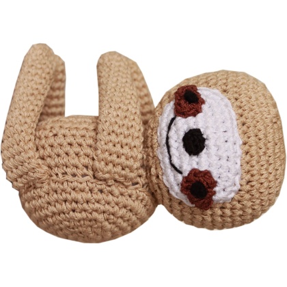 Knit Knacks Fraggles the Funny Baby Sloth Organic Cotton Small Dog Toy