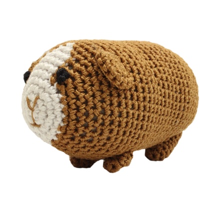 Knit Knacks Goober the Guinea Pig Organic Cotton Small Dog Toy
