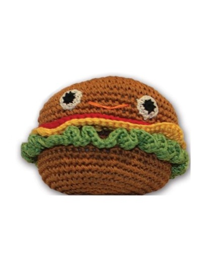 Knit Knacks Hamburger Organic Cotton Small Dog Toy