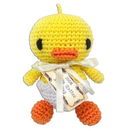 Knit Knacks Hatch the Baby Duck Organic Cotton Small Dog Toy