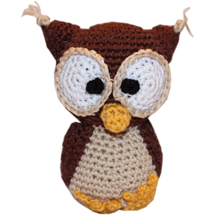 Knit Knacks Hootie the Owl Organic Cotton Small Dog Toy