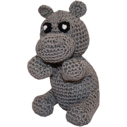 Knit Knacks Hudson the Hippo Organic Cotton Small Dog Toy