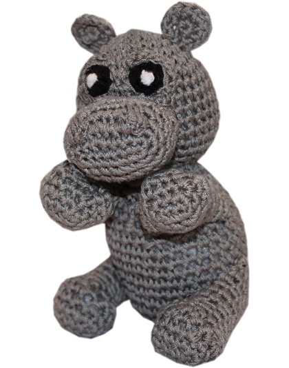 Knit Knacks Hudson the Hippo Organic Cotton Small Dog Toy