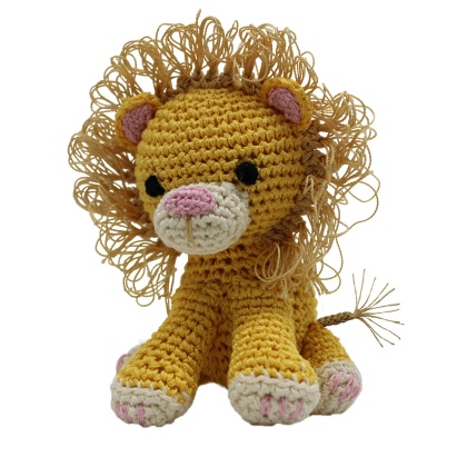 Knit Knacks King Cuddles the Lion Organic Cotton Small Dog Toy