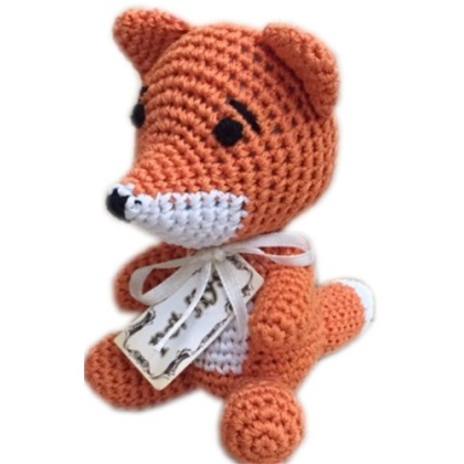 Knit Knacks Kit the Fox Organic Cotton Small Dog Toy