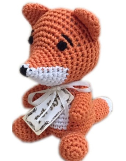 Knit Knacks Kit the Fox Organic Cotton Small Dog Toy