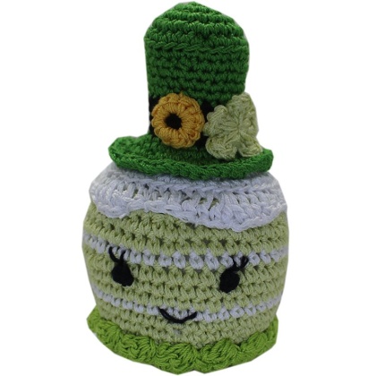 Knit Knacks Lucky Lady Leprechaun Cupcake Organic Cotton Small Dog Toy