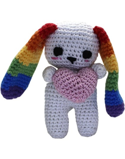 Knit Knacks Lulu the Love Bunny Organic Cotton Small Dog Toy