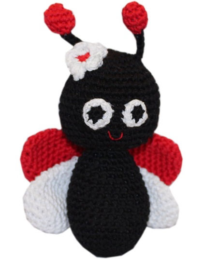 Knit Knacks Luna the Ladybug Organic Cotton Small Dog Toy