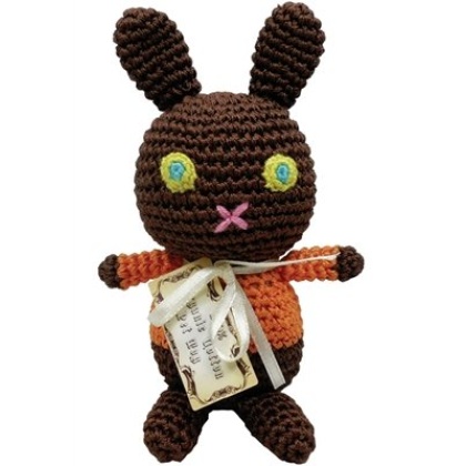 Knit Knacks Mock Choco Easter Bunny Organic Cotton Small Dog Toy