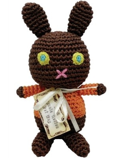 Knit Knacks Mock Choco Easter Bunny Organic Cotton Small Dog Toy