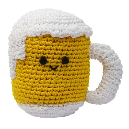 Knit Knacks Mugsy the Beer Mug Organic Cotton Small Dog Toy
