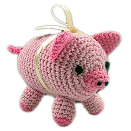 Knit Knacks Piggy Boo Organic Cotton Small Dog Toy