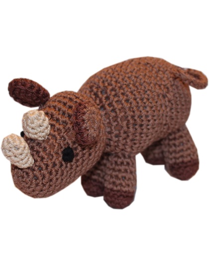 Knit Knacks Ruby the Rhino Organic Cotton Small Dog Toy