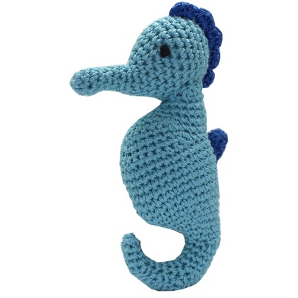 Knit Knacks Salty the Seahorse Organic Cotton Small Dog Toy