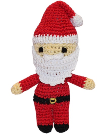 Knit Knacks Santa Organic Cotton Small Dog Toy