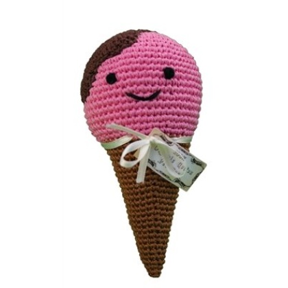 Knit Knacks Scoop the Ice Cream Cone Organic Cotton Small Dog Toy