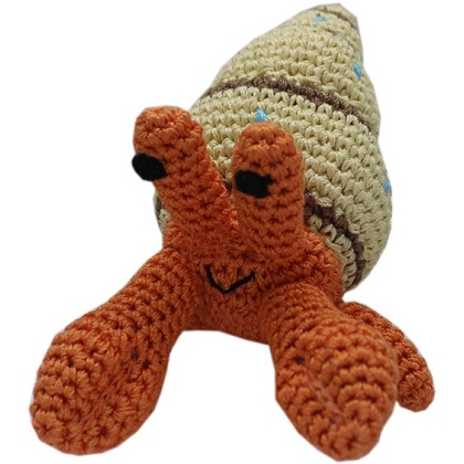 Knit Knacks Shelly the Hermit Crab Organic Cotton Small Dog Toy
