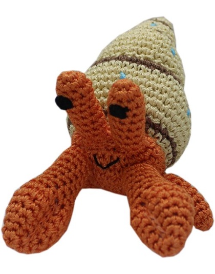 Knit Knacks Shelly the Hermit Crab Organic Cotton Small Dog Toy