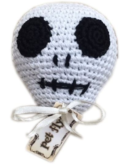 Knit Knacks Skully the skull Organic Cotton Small Dog Toy