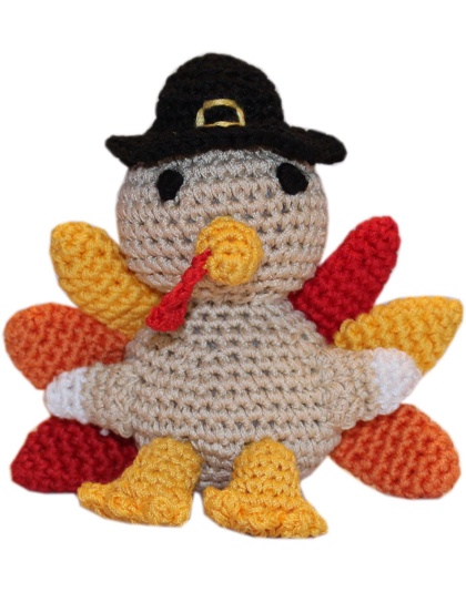 Knit Knacks Tom the Turkey Organic Cotton Small Dog Toy