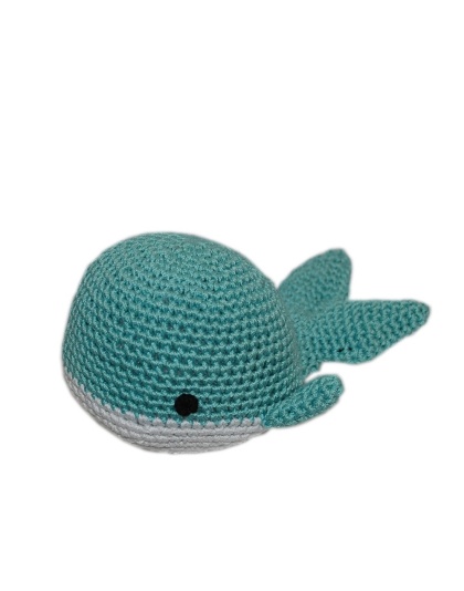 Knit Knacks Whale Organic Cotton Small Dog Toy