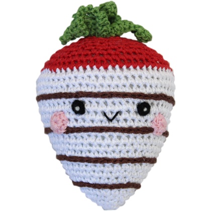 Knit Knacks White Chocolate Strawberry Organic Cotton Small Dog Toy