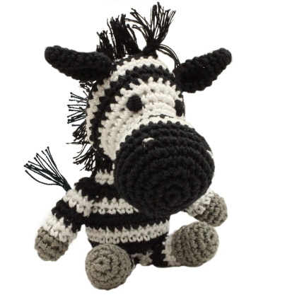 Knit Knacks Zsa Zsa the Zebra Organic Cotton Small Dog Toy