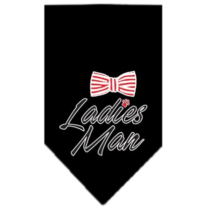 Ladies Man Screen Print Bandana Black Large