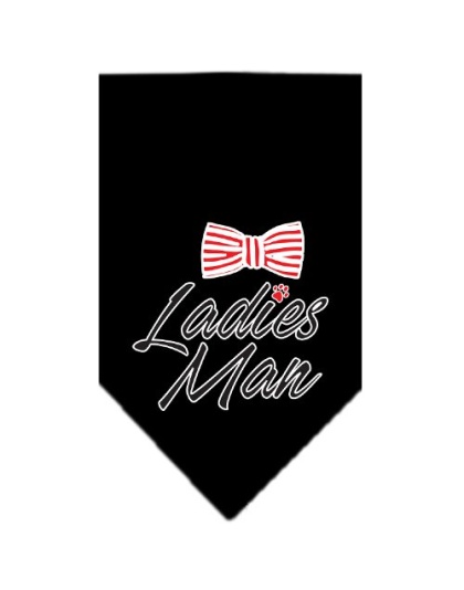 Ladies Man Screen Print Bandana Black Large