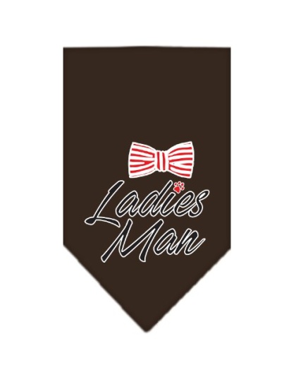 Ladies Man Screen Print Bandana Brown Large