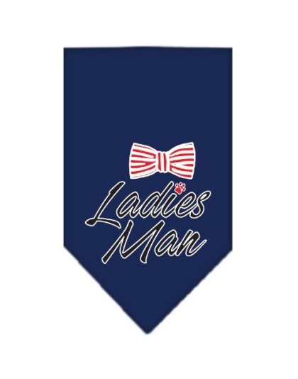 Ladies Man Screen Print Bandana Navy Blue large