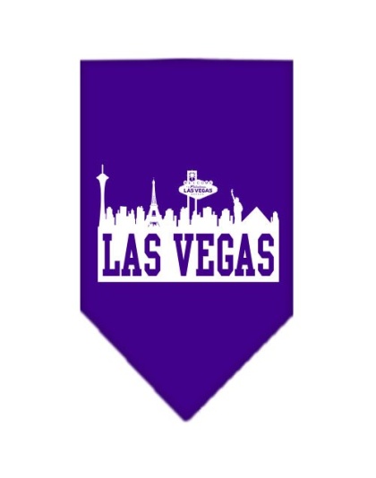 Las Vegas Skyline Screen Print Bandana Purple Large