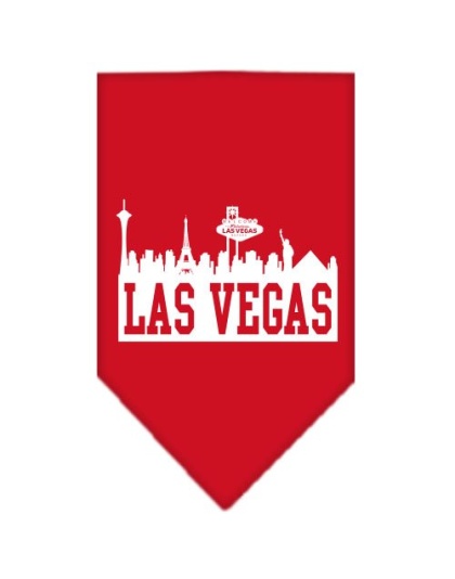 Las Vegas Skyline Screen Print Bandana Red Large