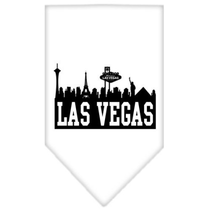 Las Vegas Skyline Screen Print Bandana White Large