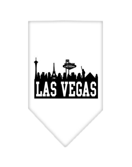 Las Vegas Skyline Screen Print Bandana White Large