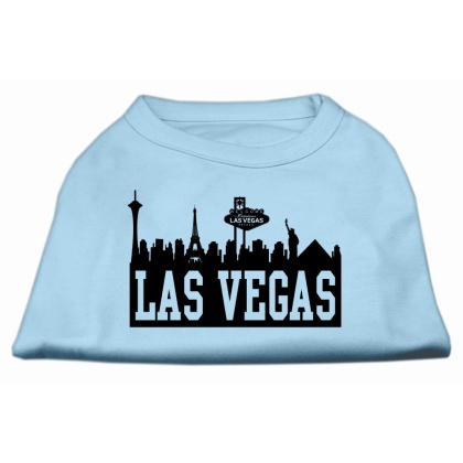 Las Vegas Skyline Screen Print Shirt Baby Blue Lg