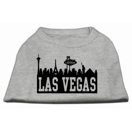 Las Vegas Skyline Screen Print Shirt Grey Lg