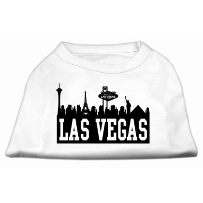 Las Vegas Skyline Screen Print Shirt White Lg