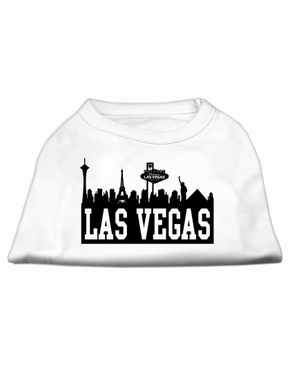 Las Vegas Skyline Screen Print Shirt White Lg