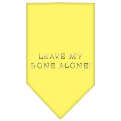 Leave My Bone Alone Rhinestone Bandana Yellow Large