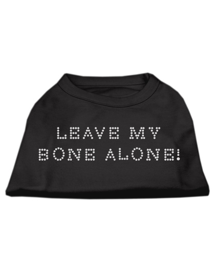 Leave My Bone Alone! Rhinestone Shirts Black L