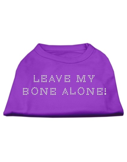 Leave My Bone Alone! Rhinestone Shirts Purple L