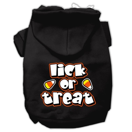 Lick Or Treat Screen Print Pet Hoodies Black L