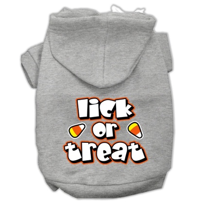 Lick Or Treat Screen Print Pet Hoodies Grey L